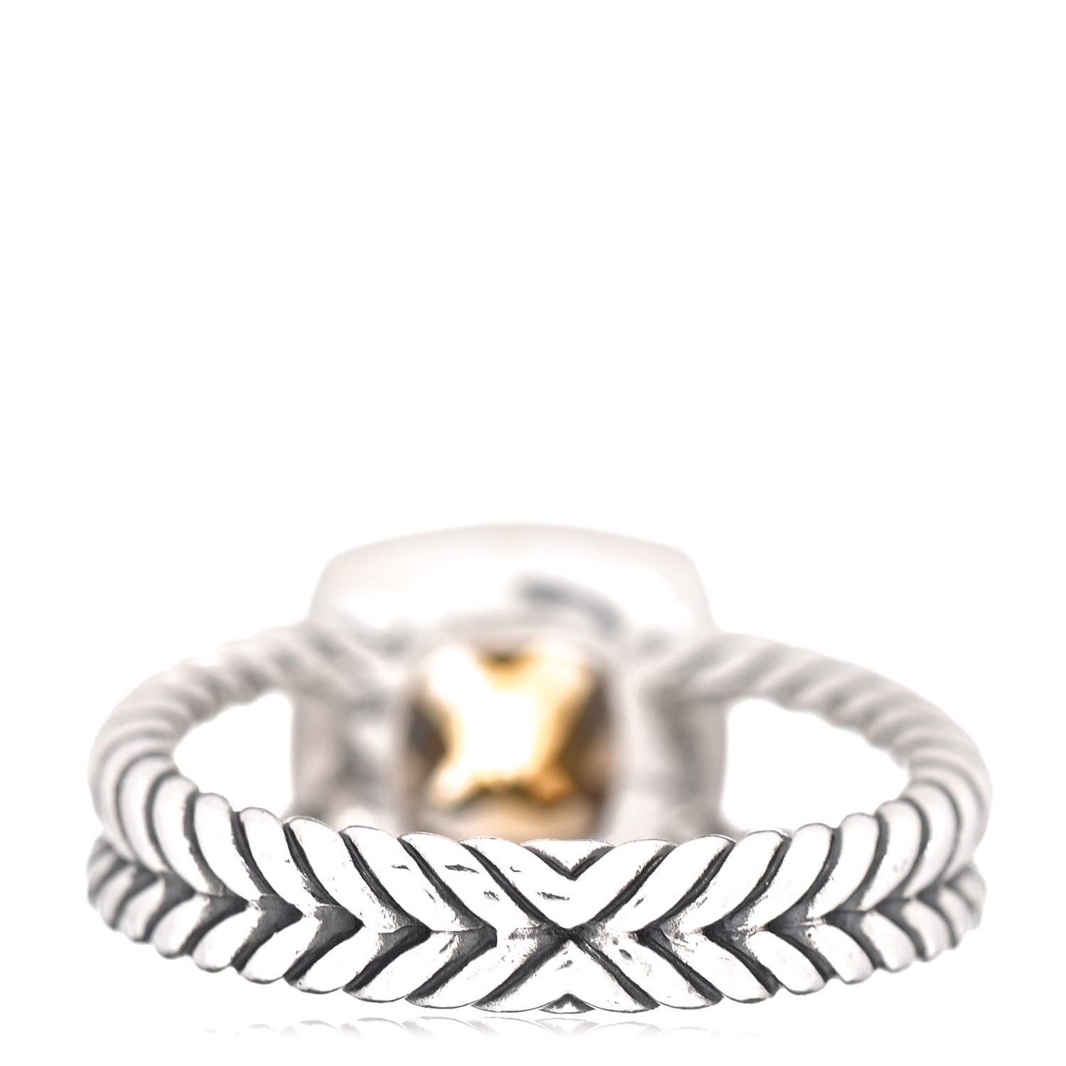 David Yurman Sterling Silver Diamond Citrine 7mm Petite Albion Ring 54 7 4 of 5