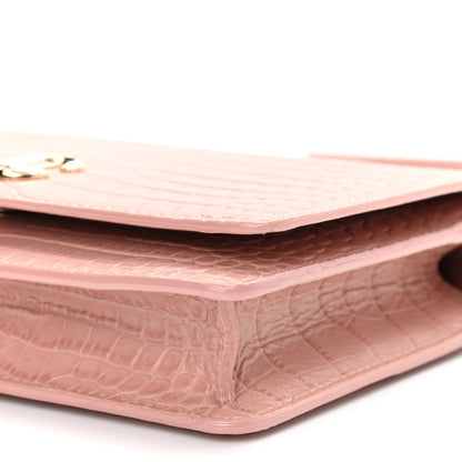 Jimmy Choo Calfskin Crocodile Embossed Palace Crossbody Pink 9 of 10
