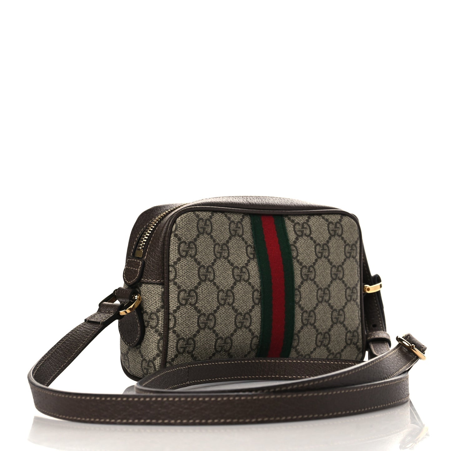 GG Supreme Monogram Web Mini Ophidia Shoulder Bag Brown