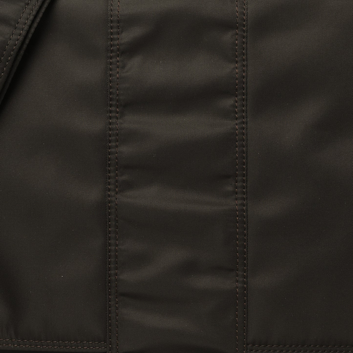 Econyl Nylon Cuoio Romano Monochrome Large Baguette Messenger Bag Ebano