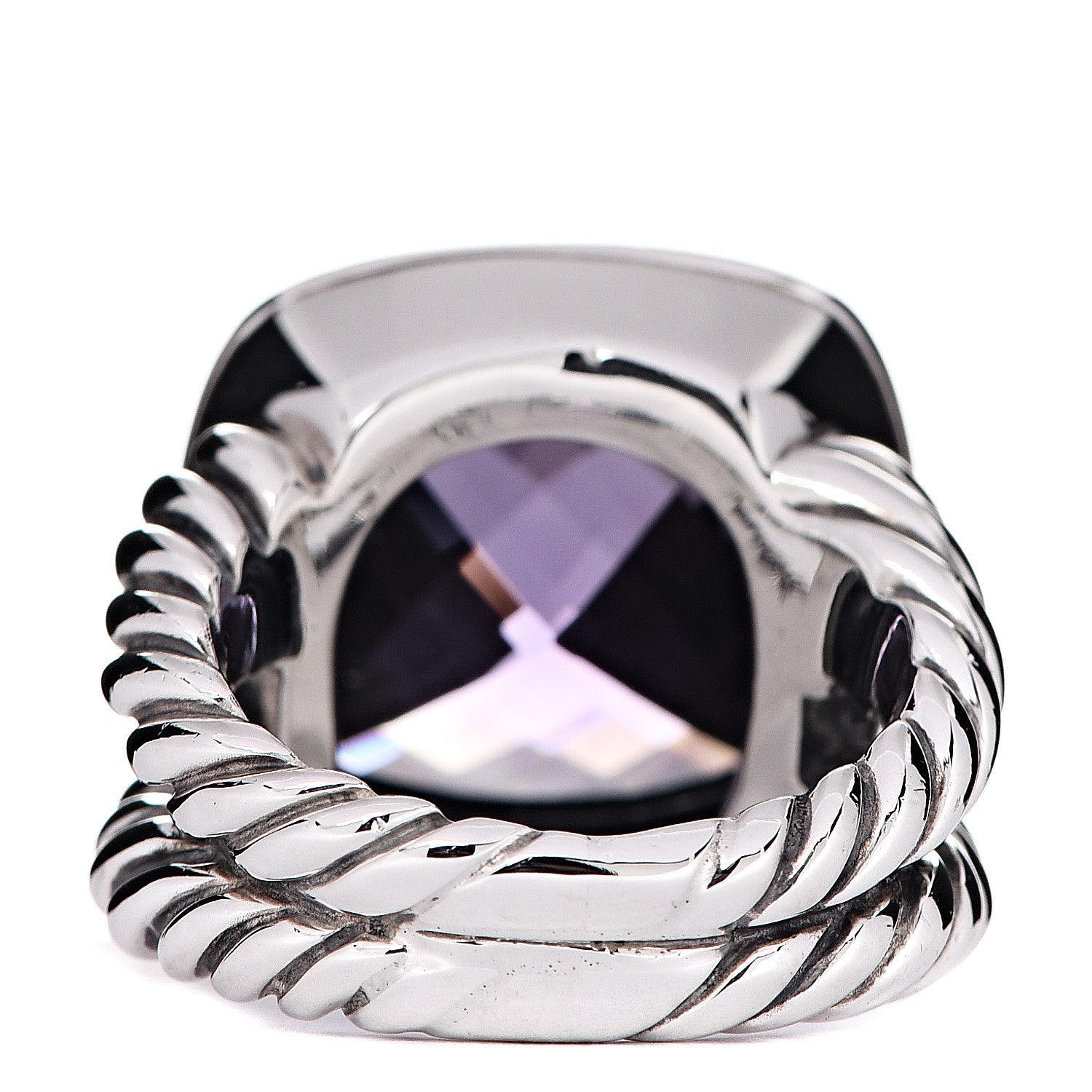 David Yurman Sterling Silver Amethyst 14mm Albion Ring 49 4.75 3 of 4