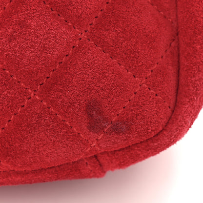Saint Laurent Suede Mixed Matelasse Triquilt Large Monogram Envelope Satchel Red 13 of 13