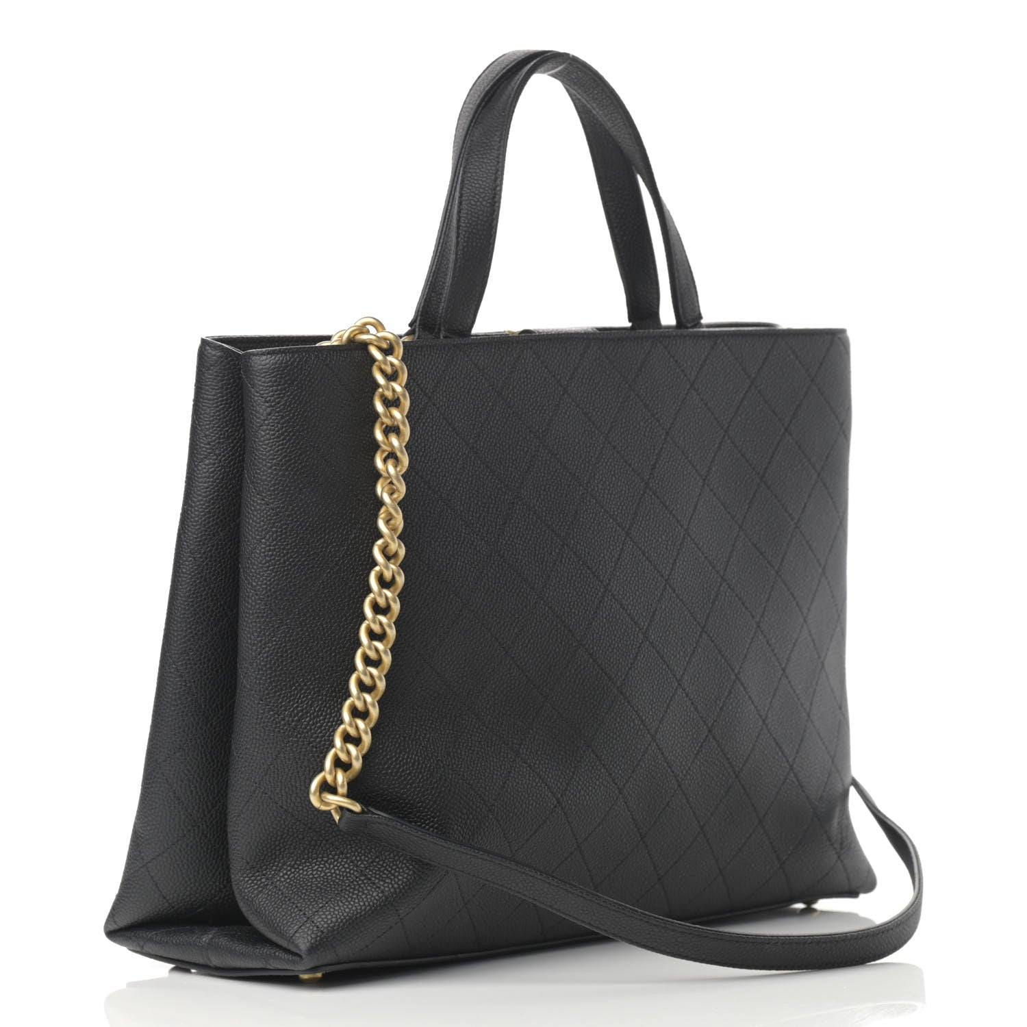 Chanel Caviar Stitched Large Shopping Tote Bag Black 3 of 14