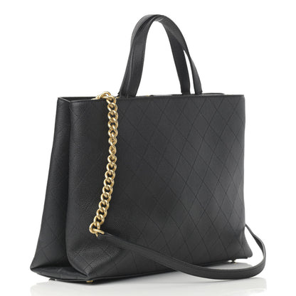 Chanel Caviar Stitched Large Shopping Tote Bag Black 3 of 14