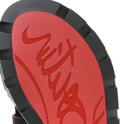 Christian Louboutin Calfskin Velcrissimo Flat Sandals 38.5 Black 8 of 15
