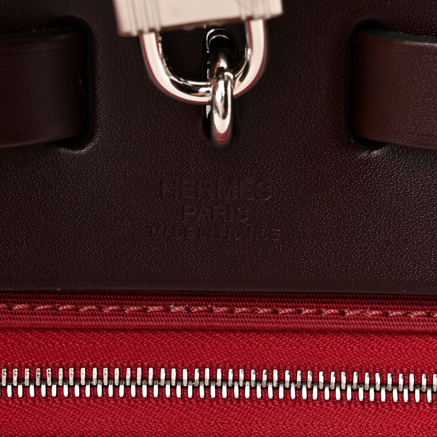 Hermes Toile Officier Vache Hunter Verso Herbag Zip Retourne PM 31 Bubblegum Rubis Rouge Sellier 6 of 12