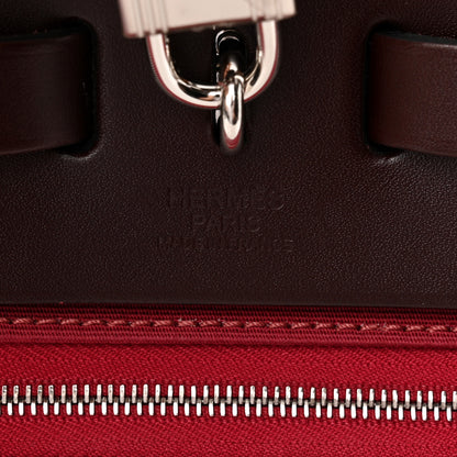 Hermes Toile Officier Vache Hunter Verso Herbag Zip Retourne PM 31 Bubblegum Rubis Rouge Sellier 6 of 12