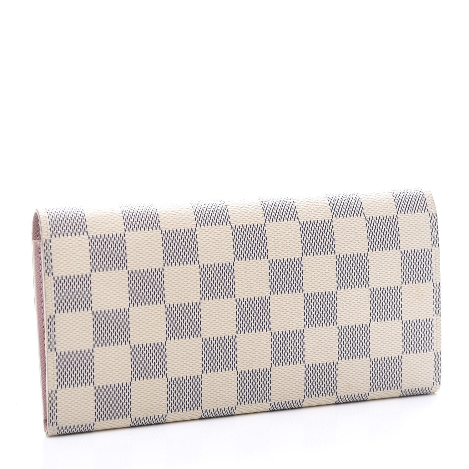 Louis Vuitton Damier Azur Emilie Wallet Rose Ballerine 2 of 9