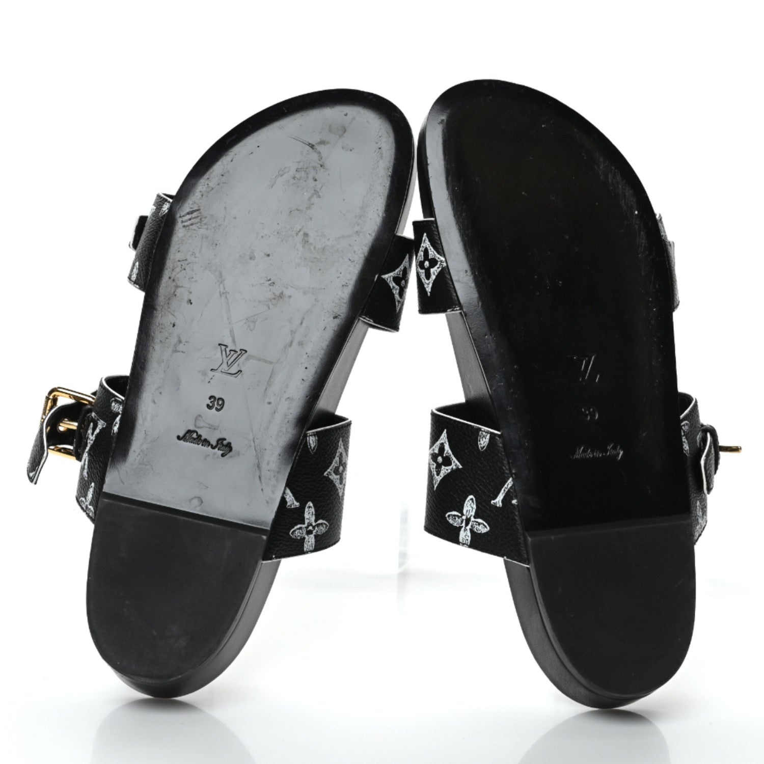 Louis Vuitton Catogram Bom Dia Flat Mule 39 Black White 4 of 8