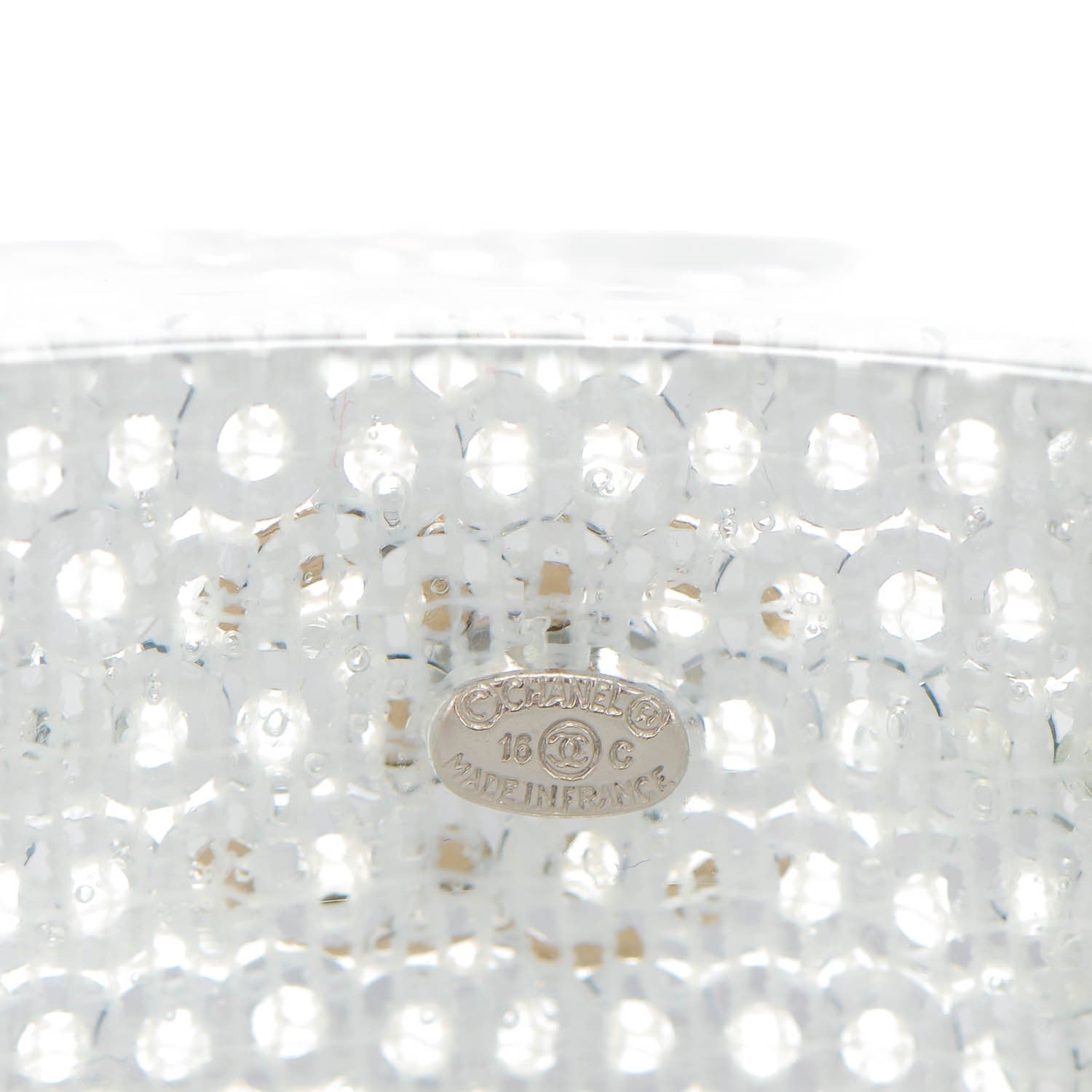Chanel Lucite Crystal Sequin Flower CC Cuff Multicolor 4 of 5