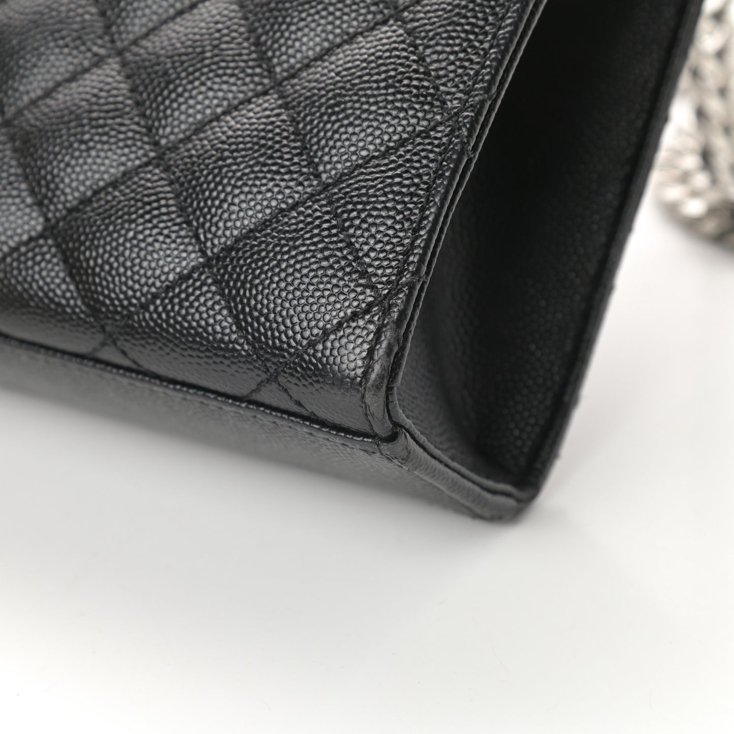 Grain De Poudre Textured Mixed Matelasse Triquilt Medium Monogram Satchel Black