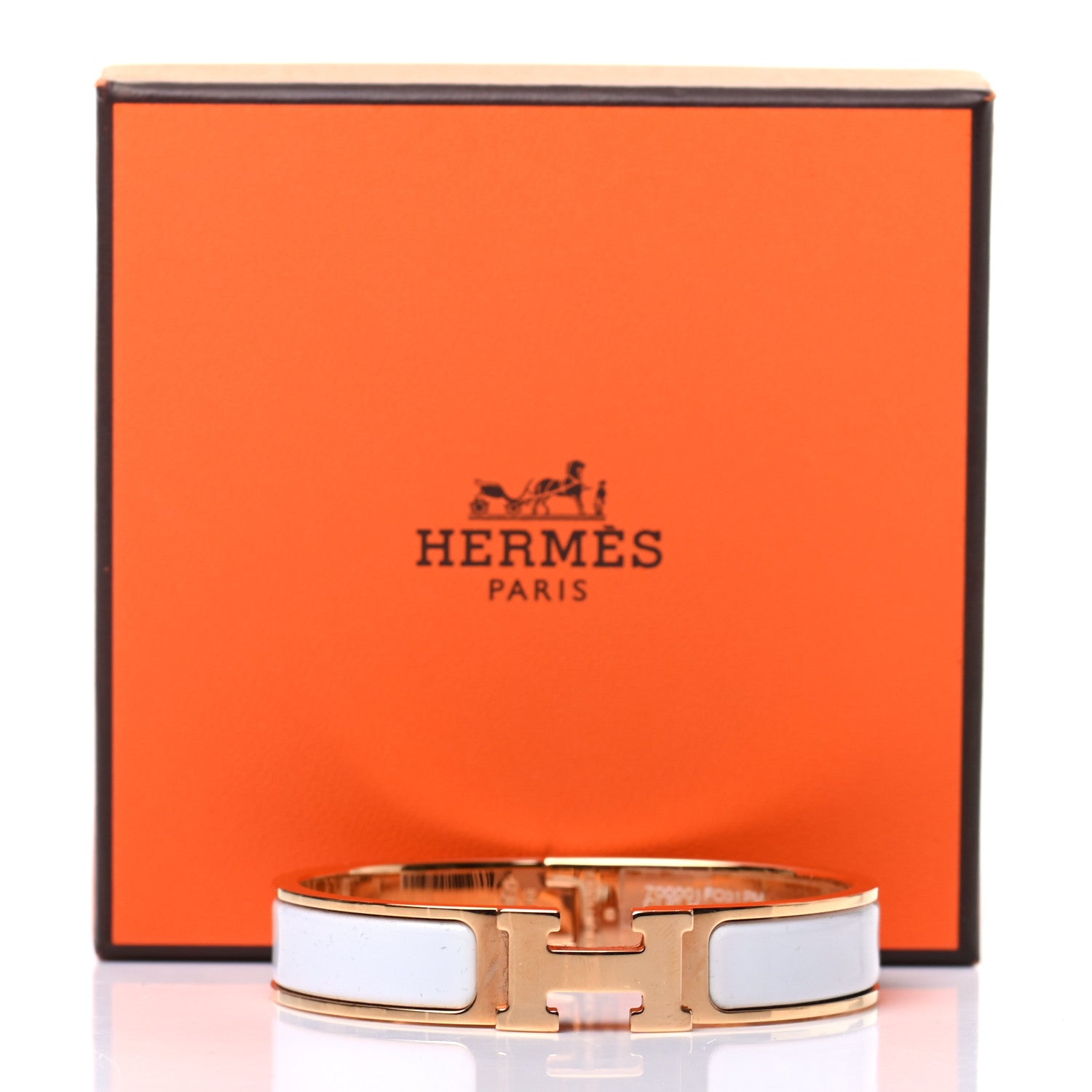 Hermes Enamel Narrow Clic Clac H Bracelet PM White 5 of 5