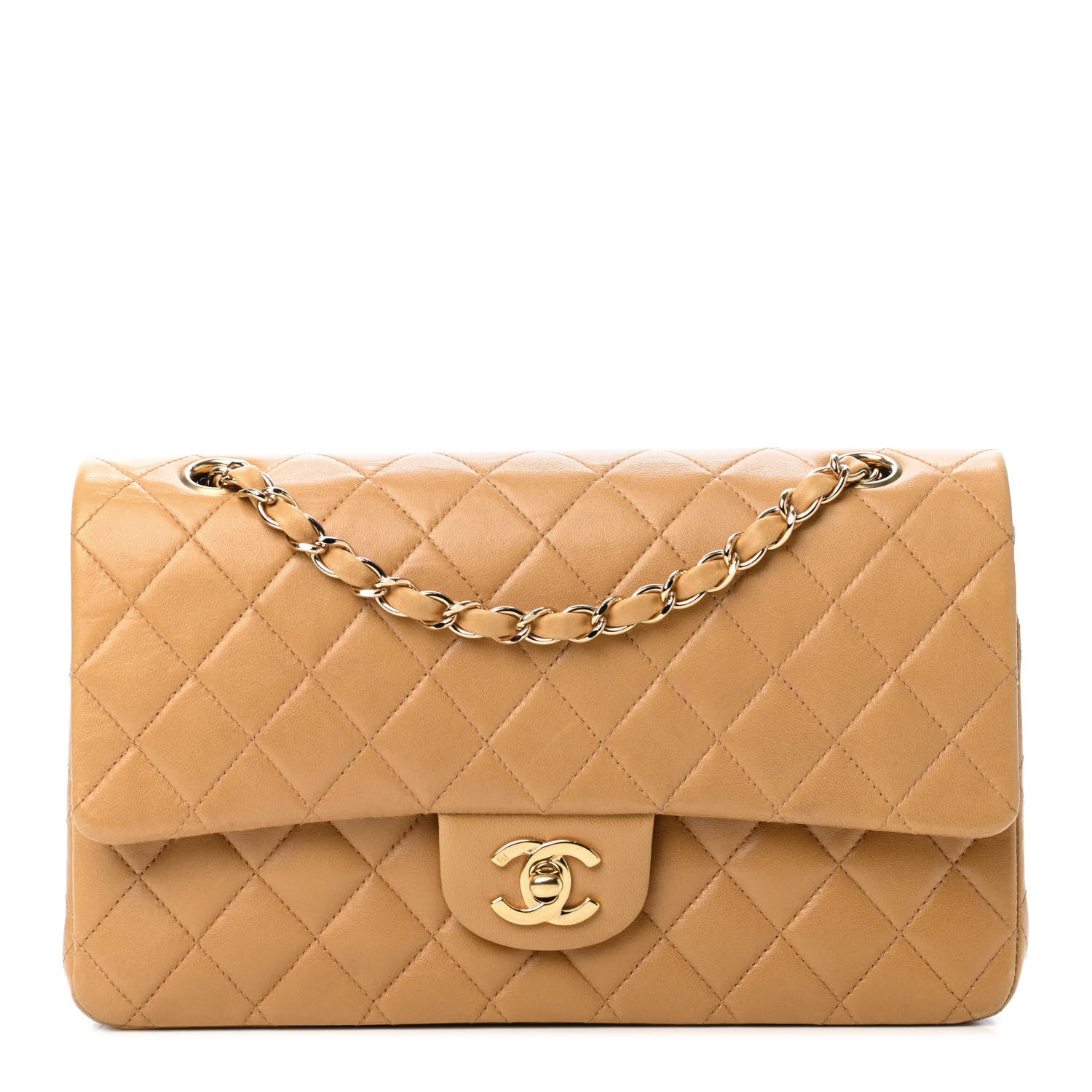 Chanel Lambskin Quilted Medium Double Flap Beige 1 of 4