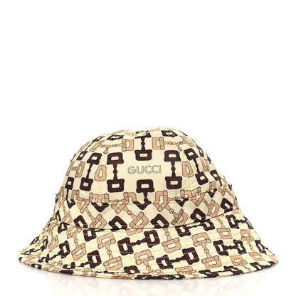 Gucci New Canvas Horsebit Alina Bucket Hat M Beige Multicolor 3 of 8
