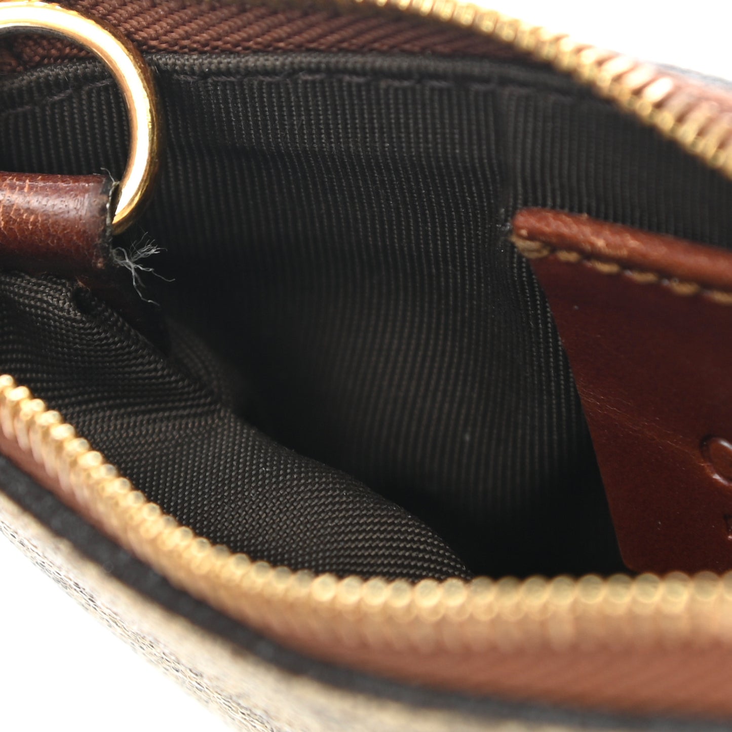 GG Supreme Monogram Key Case Beige Ebony Cuir