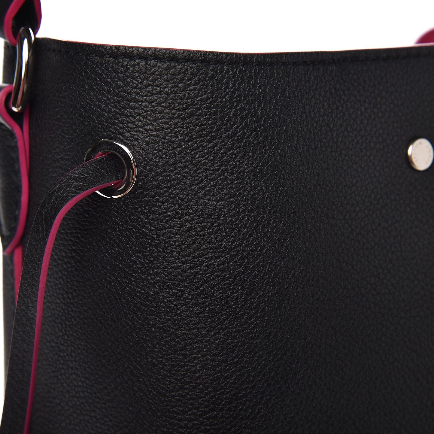 Calfskin Lockme Bucket Black