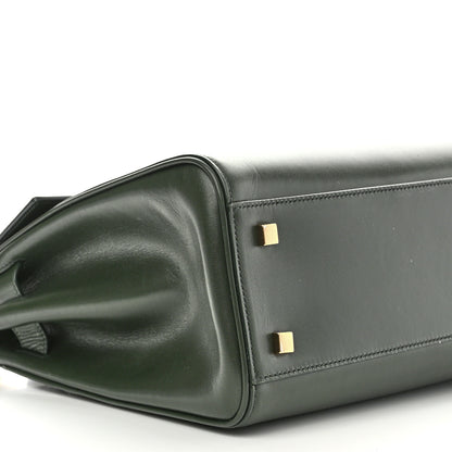Saint Laurent Shiny Calfskin Le Fermoir Top Handle Bag Dark Green 8 of 9