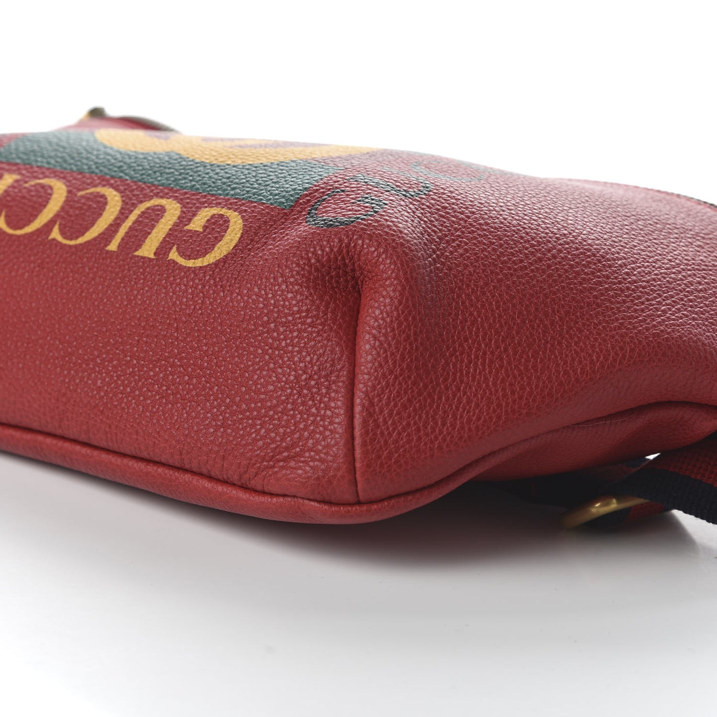 Grained Calfskin Logo Belt Bag Hibiscus Red
