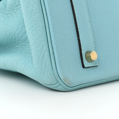 Hermes Taurillon Clemence BIRKIN 35  Bleu Atoll 13 of 14