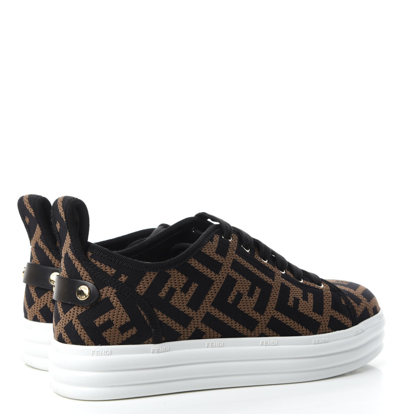 Fabric FF Micro-Perforated Rise Low Top Sneakers 36 Tobacco Black