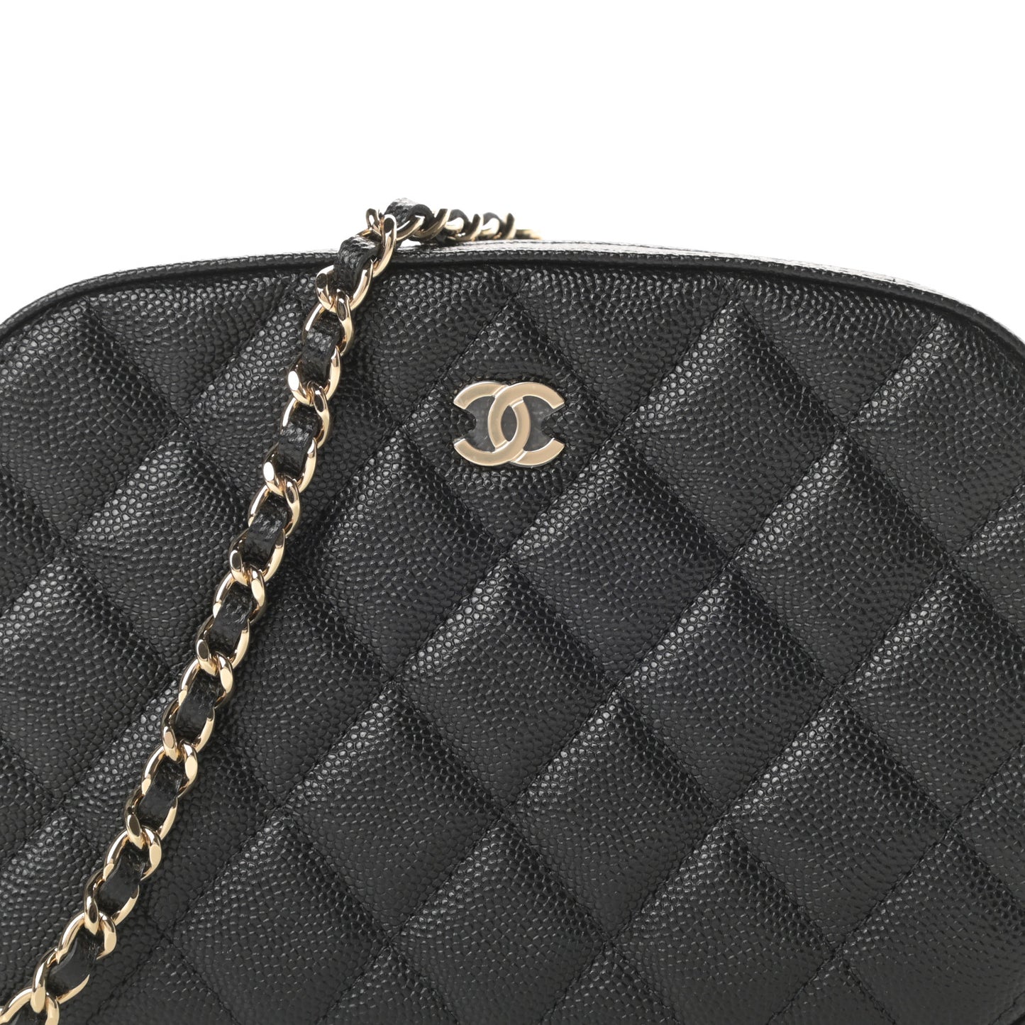 Caviar Quilted Vanity With Chain Black