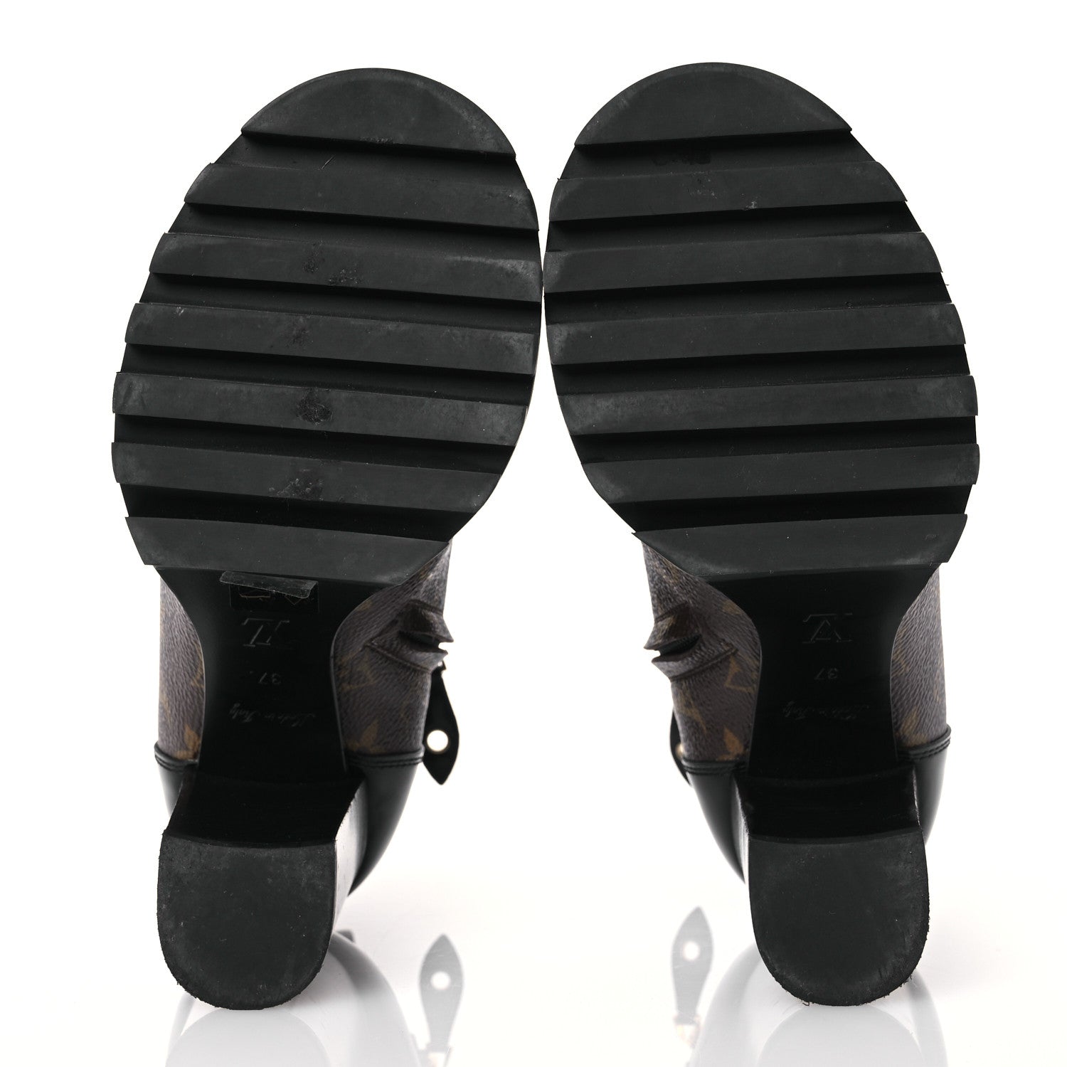 Louis Vuitton Patent Calfskin Monogram Star Trail Ankle Boots 37 Black 6 of 12