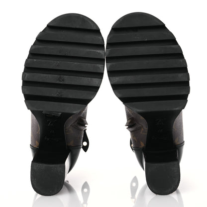 Louis Vuitton Patent Calfskin Monogram Star Trail Ankle Boots 37 Black 6 of 12