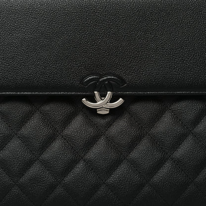 Chanel Grained Calfskin Quilted CC Box Pouch Black 9 of 12