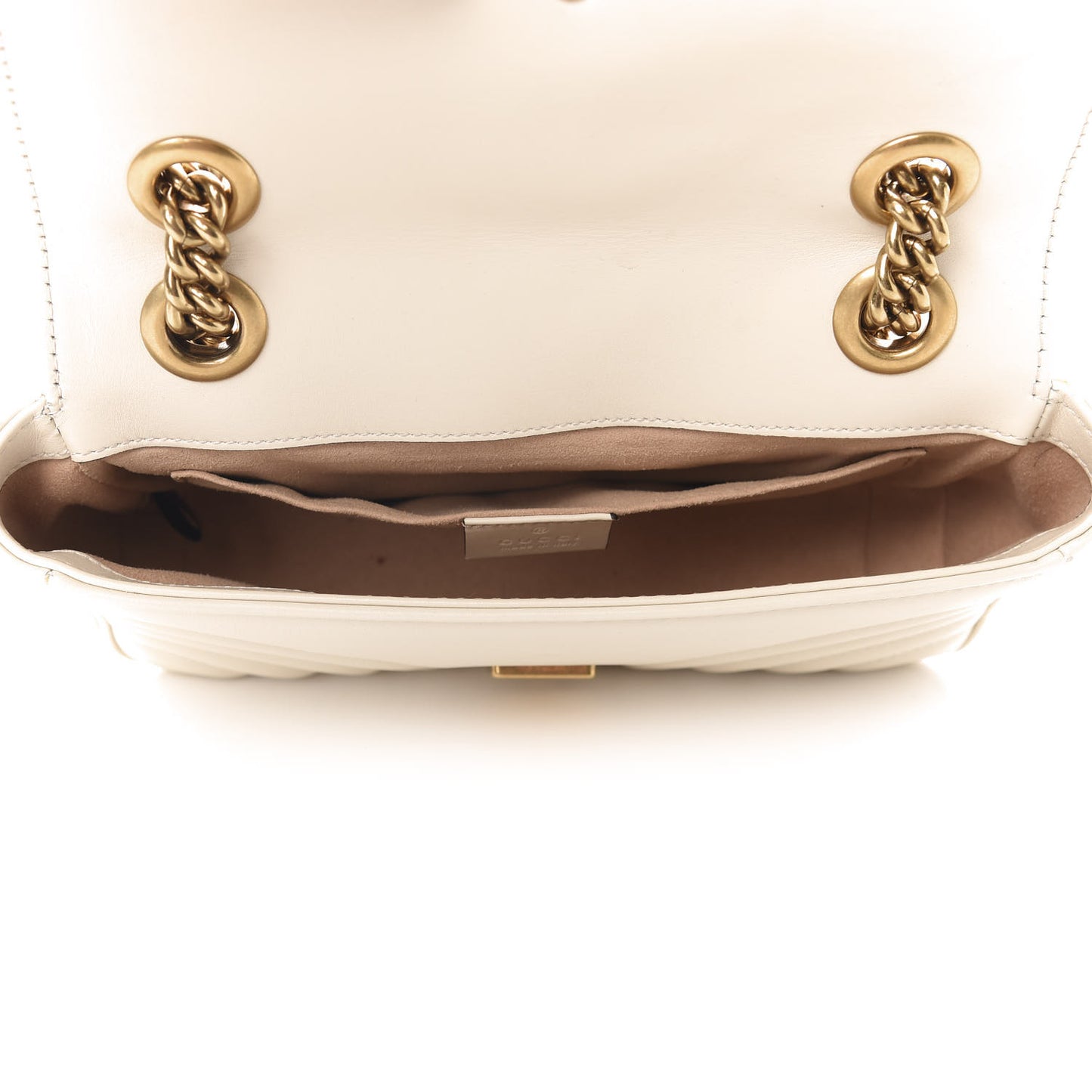 Calfskin Matelasse Mini GG Marmont Shoulder Bag White