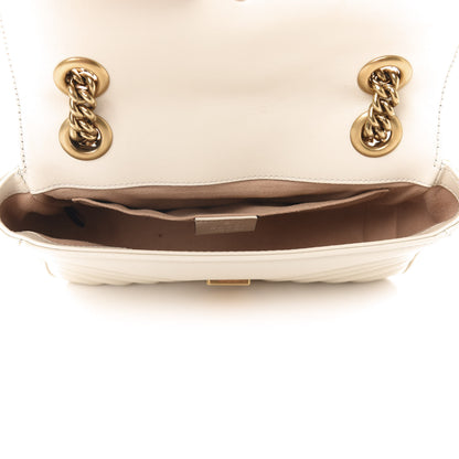 Gucci Calfskin Matelasse Mini GG Marmont Shoulder Bag White 5 of 13