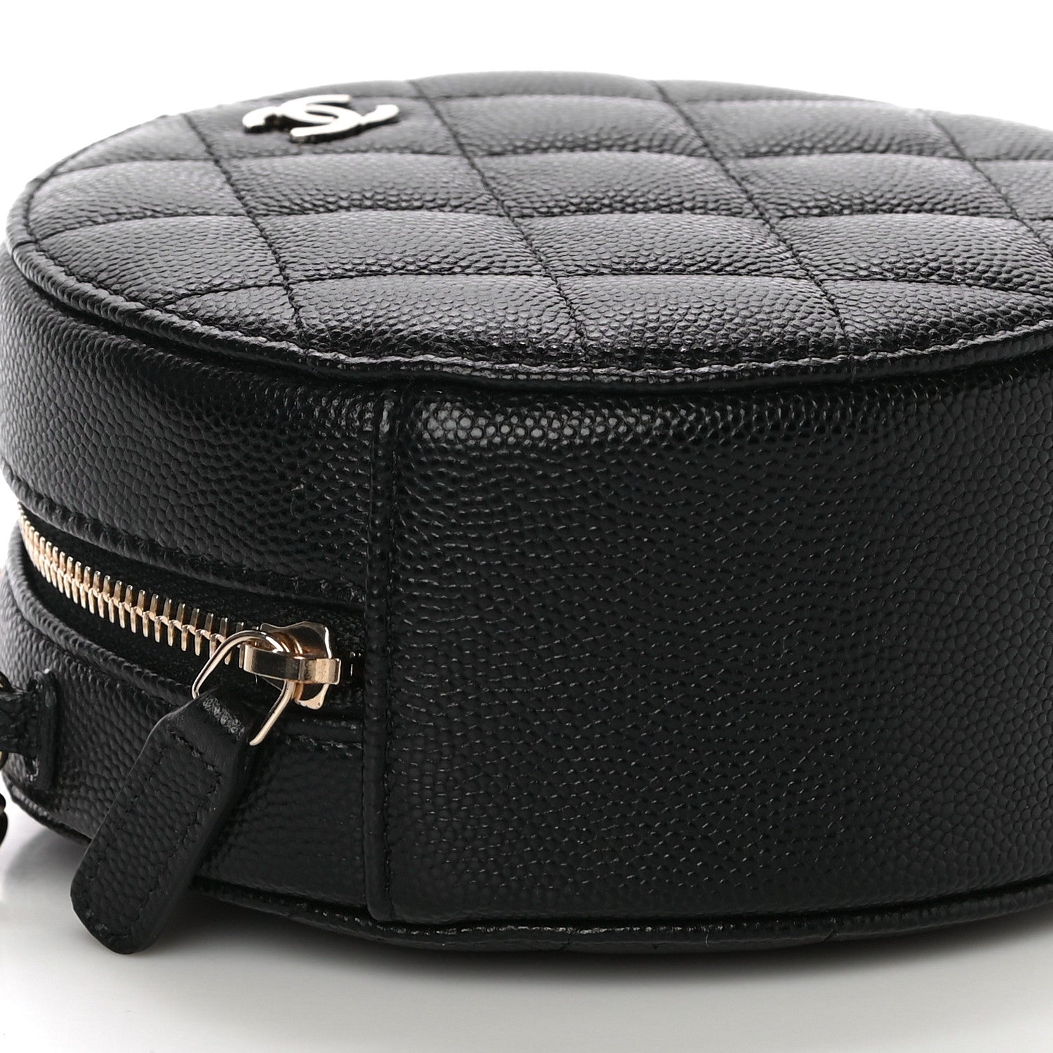 Chanel Caviar Quilted Round Clutch With Chain Black 9 of 11