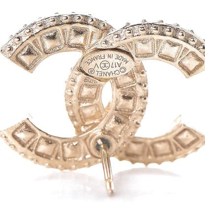 Chanel Crystal CC Earrings Gold 4 of 4