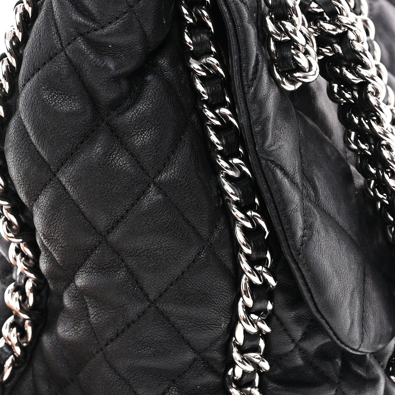 Chanel Washed Lambskin Quilted Maxi Chain Around Flap Black 14 of 16