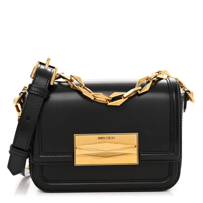 Jimmy Choo Box Calfskin Diamond Crossbody Bag Black 1 of 9