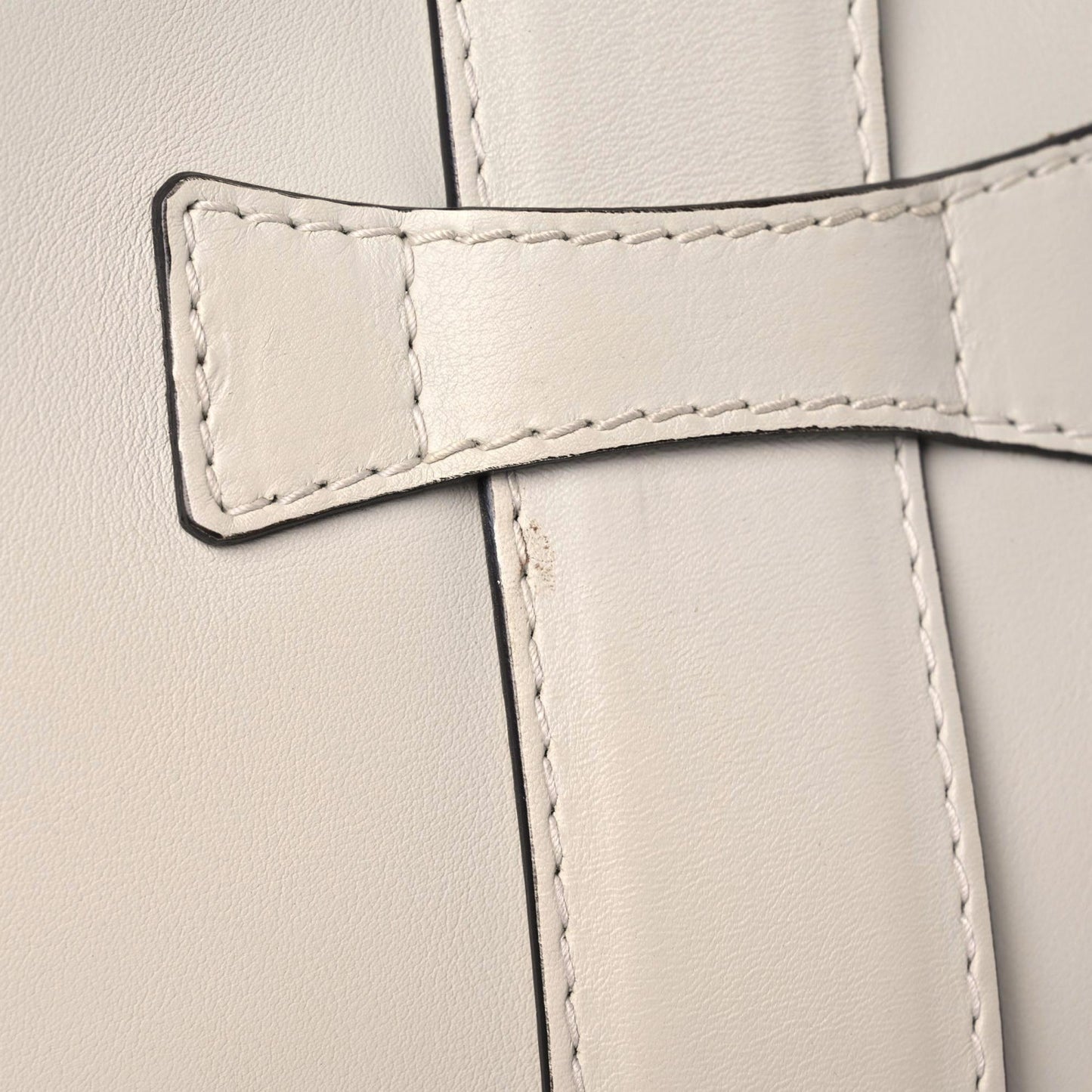 Calfskin Medium Stirrup Top Handle Bag White