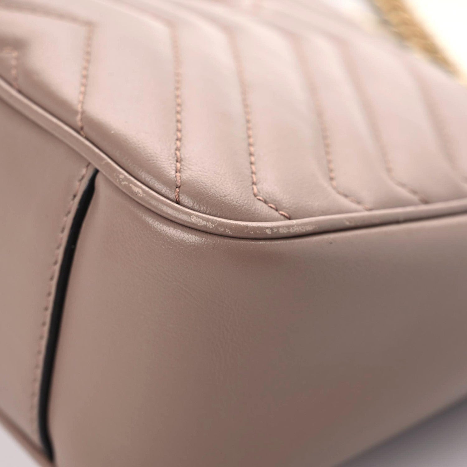 Gucci Calfskin Matelasse Small GG Marmont Shoulder Bag Porcelain Rose 8 of 17