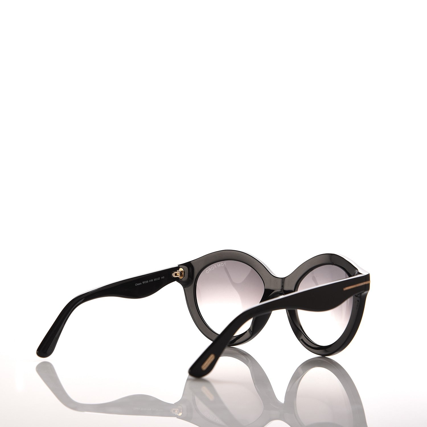 Tom Ford Chiara Round Sunglasses TF359 Black 4 of 7