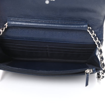 Chanel Caviar Quilted Wallet On Chain WOC Navy Blue 5 of 14