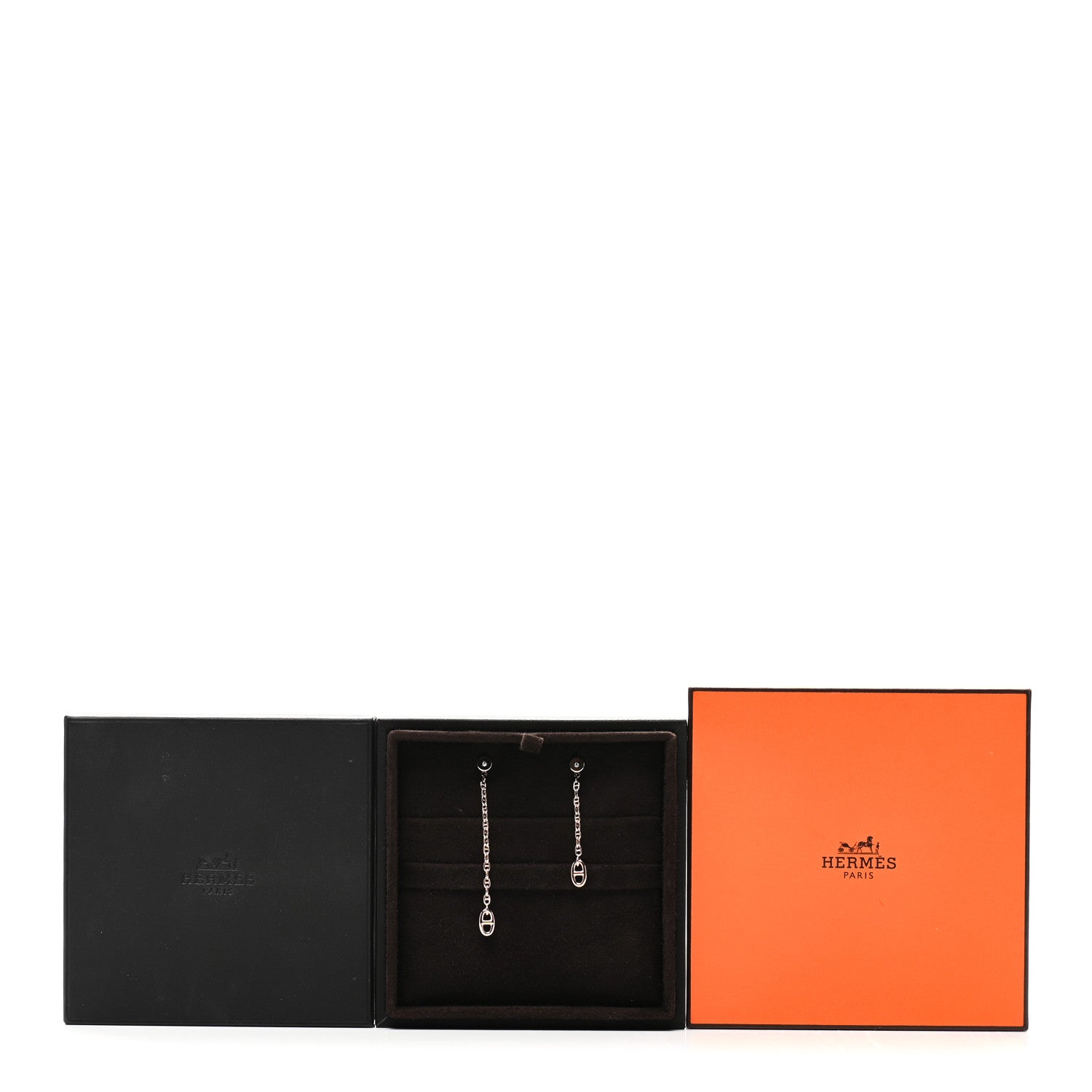 Hermes 18K Rose Gold Diamond TPM Farandole Drop Earrings 5 of 5