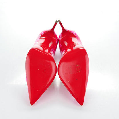 Christian Louboutin Patent Glittart Pigalle Follies 100 Pumps 40.5 Shocking Pink 5 of 8