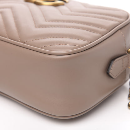 Gucci Calfskin Matelasse Small GG Marmont Chain Shoulder Bag Porcelain Rose 9 of 11