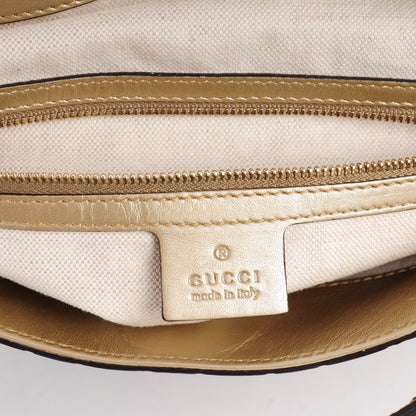 Gucci Metallic Guccissima Medium Bree Foldover Tote Golden Beige 6 of 7