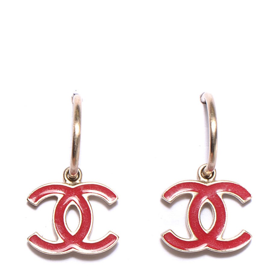 Chanel Enamel CC Earrings Gold 1 of 4