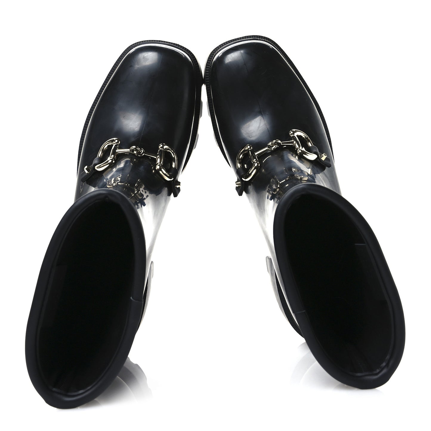 Rubber Womens Horsebit Ankle Boots 41 Black