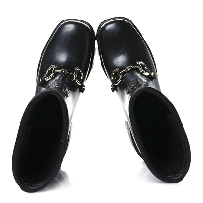 Gucci Rubber Womens Horsebit Ankle Boots 41 Black 2 of 8