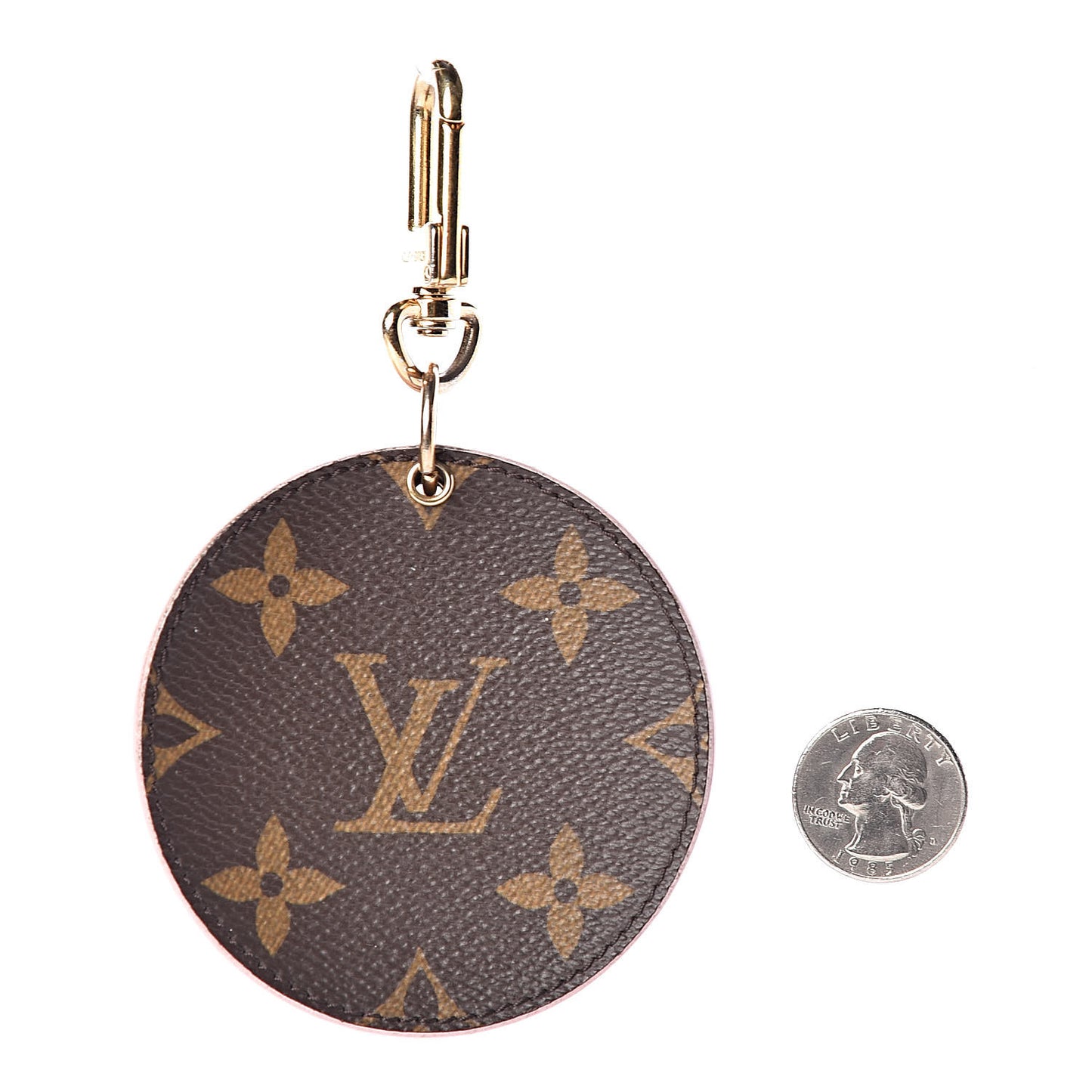 Monogram LV Mirror Bag Charm Key Holder Rose Ballerine