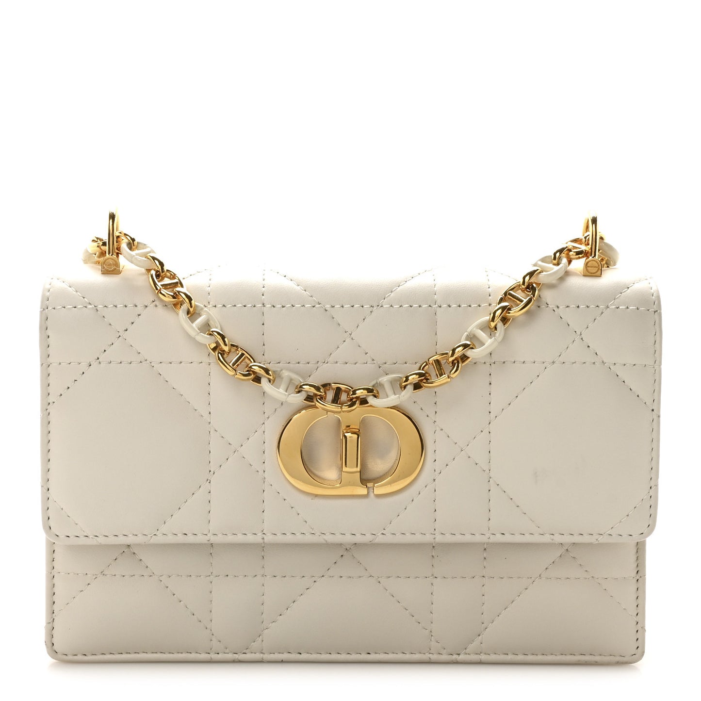 Lambskin Macrocannage Mini Miss Caro Bag Latte