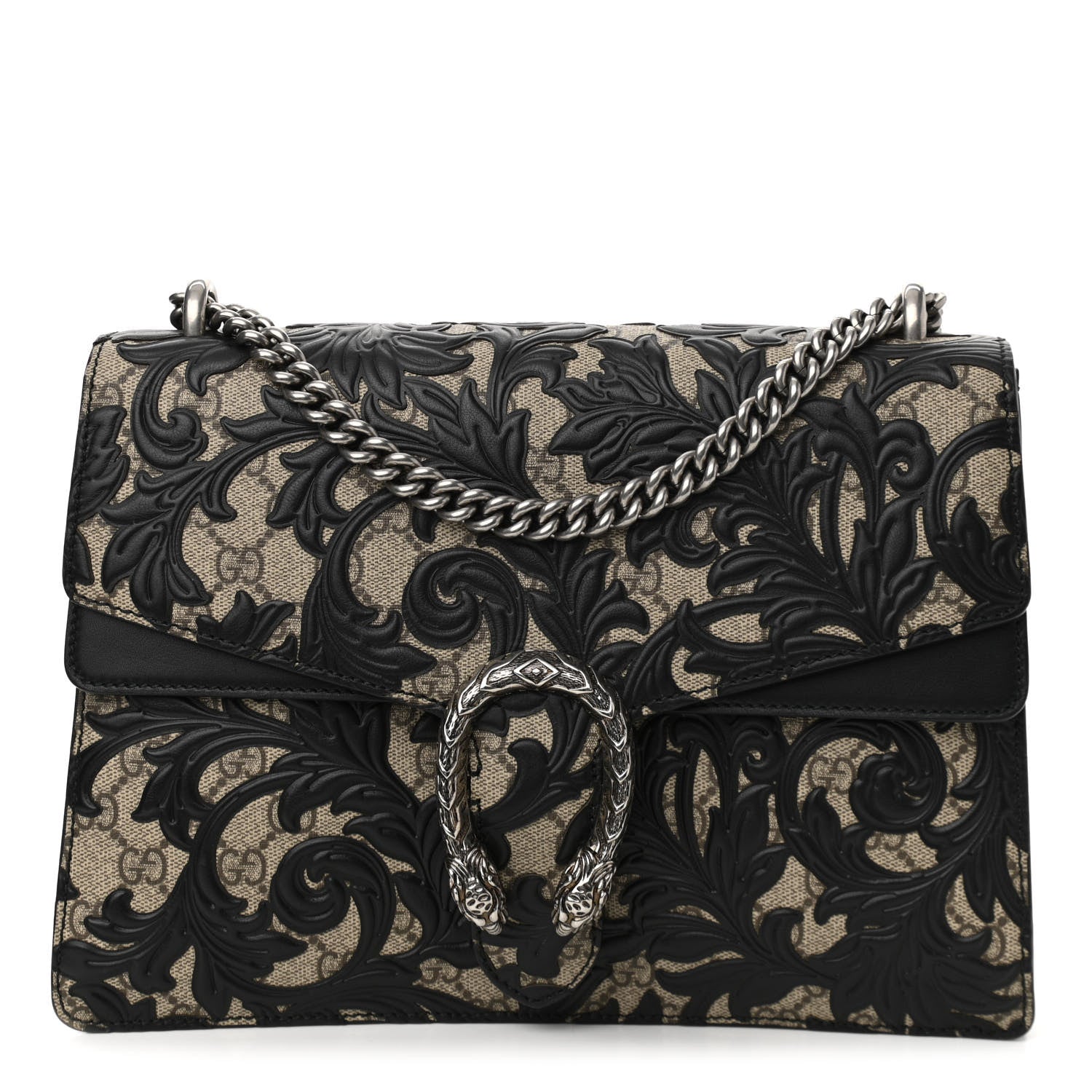 Gucci GG Supreme Monogram Arabesque Medium Dionysus Shoulder Bag Black 1 of 10