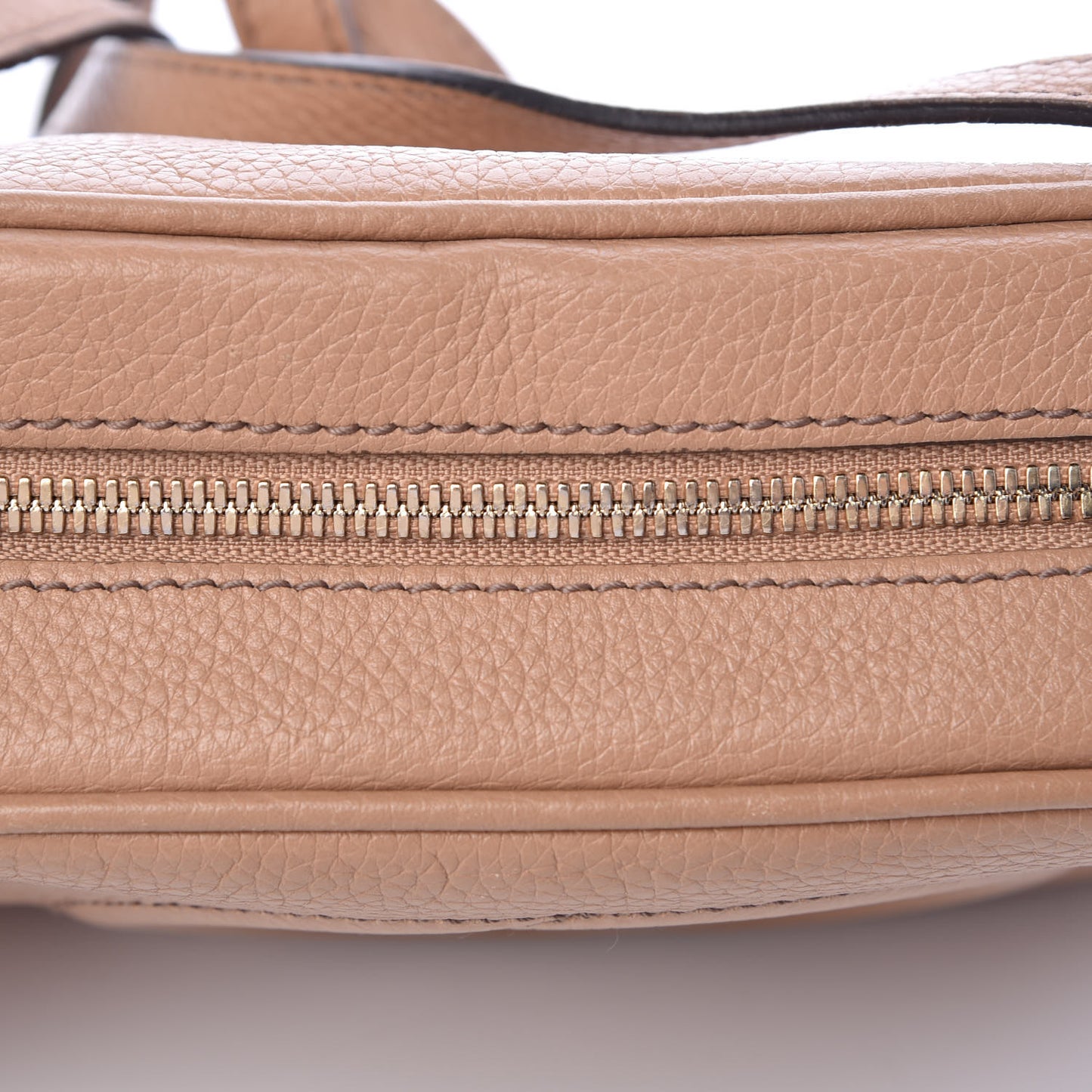 Pebbled Calfskin Small Soho Disco Bag Rose Beige