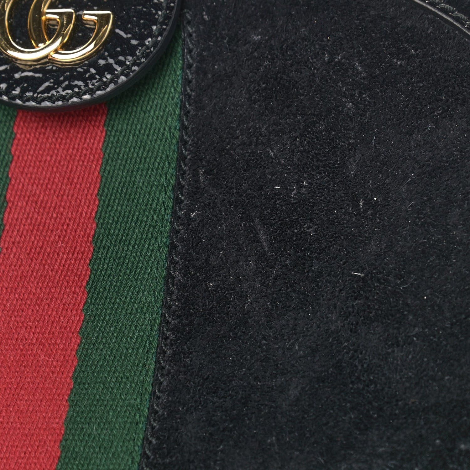 Gucci Suede Patent Web GG Small Ophidia Dome Shoulder Bag Black 12 of 16